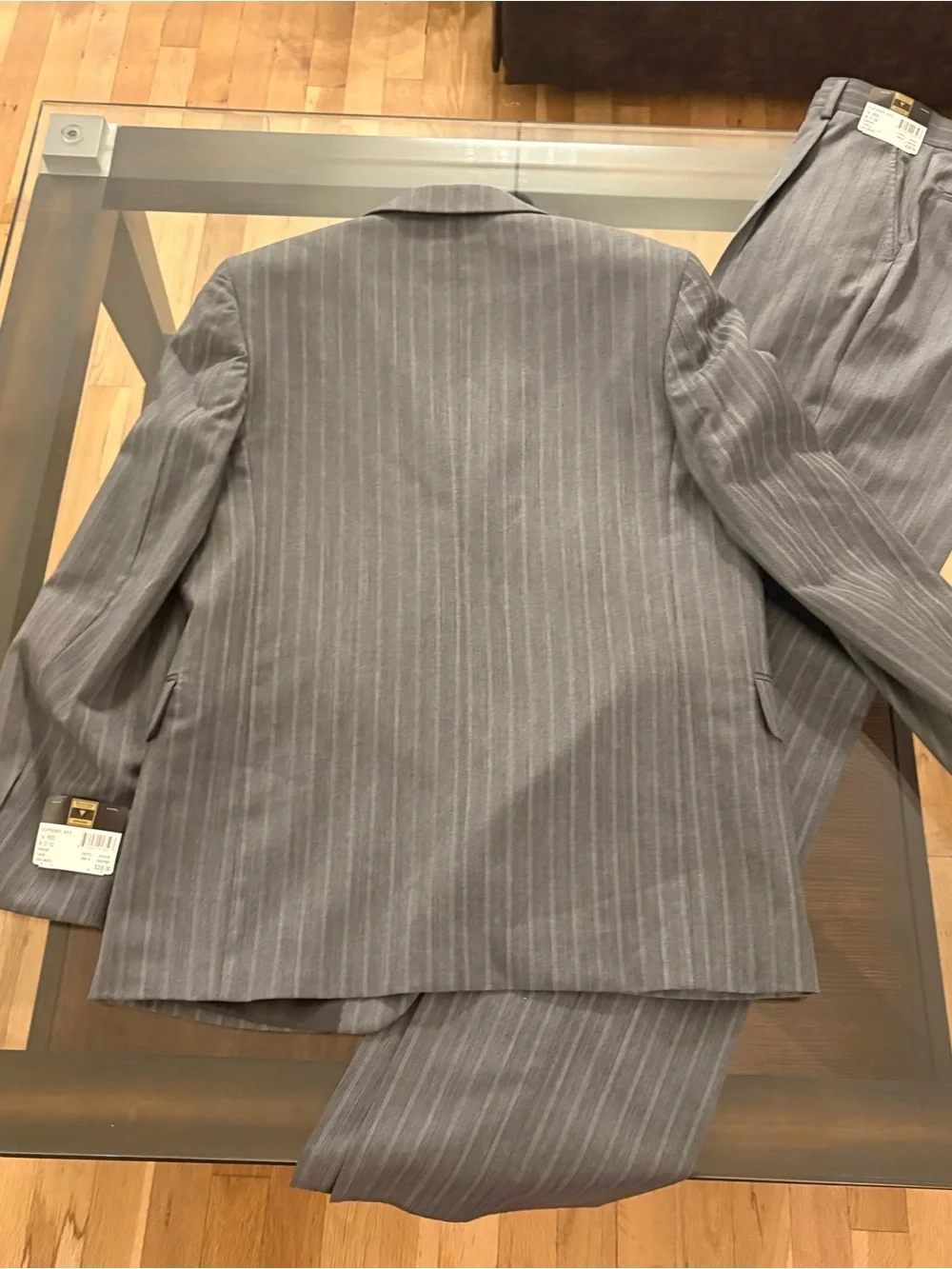 Europa Classic Gray Pinstripe Kids Matching Suit Set - Two-Piece size 14R
